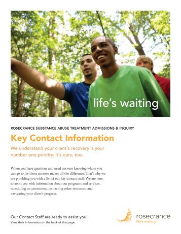 Key Contact Information - Rosecrance Health Network