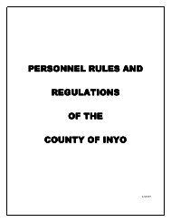 Personnel Rules and Regulations - County of Inyo