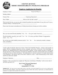 Short Term Disability Application Form - County of Inyo