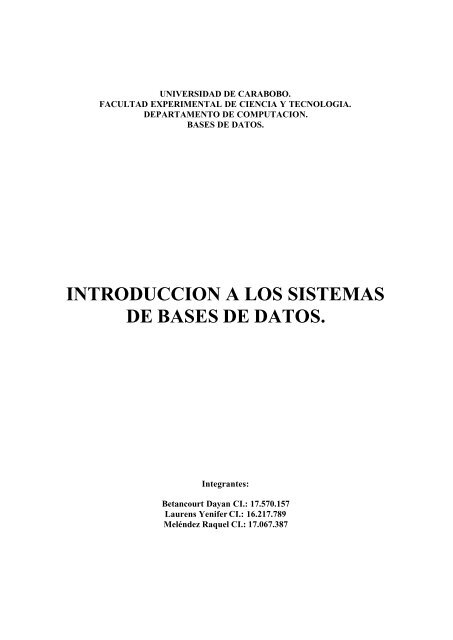 introduccion a los sistemas de bases de datos. - Universidad de ...
