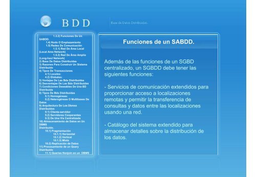 BDD Bases de Datos Distribuidas
