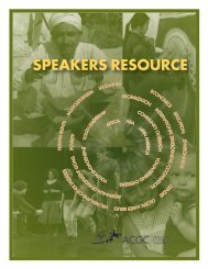 SPEAKERS RESOURCE - Alberta Council for Global Cooperation