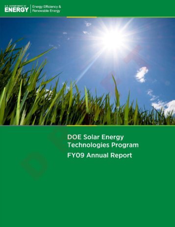 DOE Solar Energy Technologies Program FY09 Annual Report ...