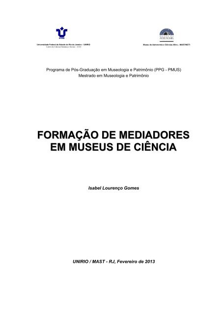 Texto completo em pdf - Museu da Vida - Fiocruz