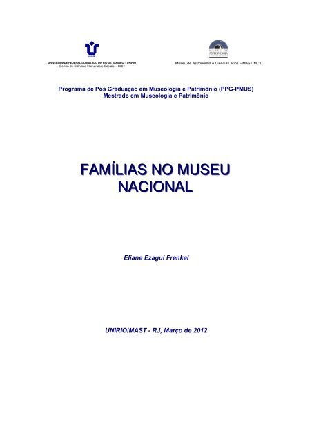 Eliane Ezagui Frenkel. - PPG-PMUS - Museu de Astronomia e ...