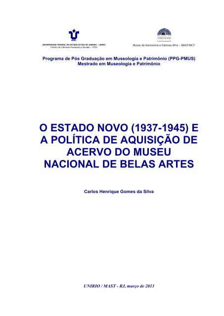 Carlos Henrique Gomes da Silva. - PPG-PMUS - Museu de ...