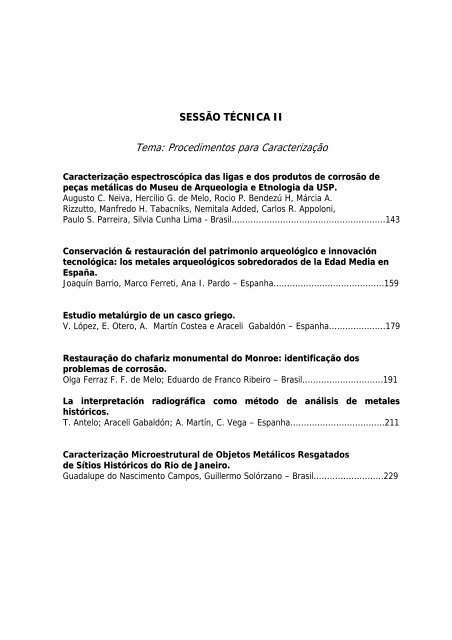 Anais 2Âº Congresso Latino-Americano de RestauraÃ§ao de Metais