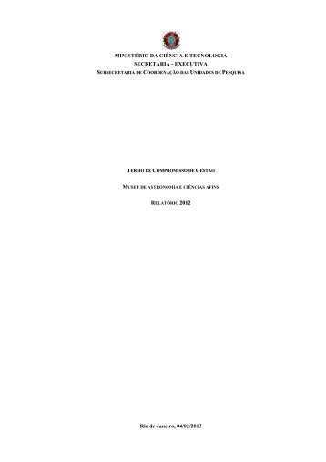 2012 - Museu de Astronomia e CiÃªncias Afins