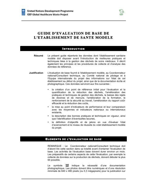 Orientations pour RÃ©aliser une Evaluation de - UN/GEF Global ...