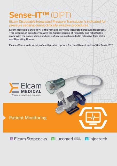 Disposable Integrated Pressure Transducer - Elcam Medical