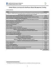 Sample Master Curriculum for Healthcare Waste Management ...