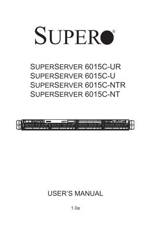 superserver 6015c-ur superserver 6015c-u ... - Supermicro