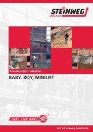 Construction Winches BABY, BOY, MINILIFT - Steinweg-BÃ¶cker
