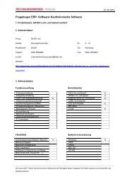 Fragebogen Controlling/Kostenrechnung Software