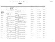 Properties Available For Claim By County - Kentucky State Treasury