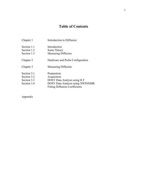 Diffusion Manual Outline