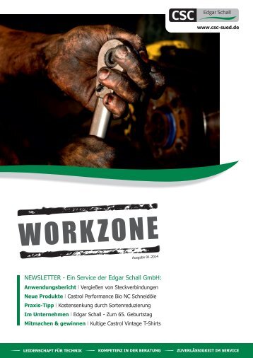 Edgar Schall GmbH - WORKZONE l Newsletter 01-2014