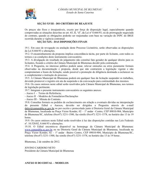 Pregão Presencial 112012 Contratação de empresa especializada ...