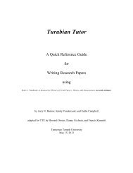 TBS Writing Manual: Turabian Tutor - Tennessee Temple University