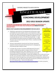 2012-2013 coaching development - Ontario Ringette Association