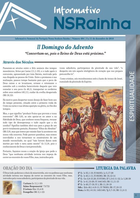 II Domingo do Advento - PARÃ³QUIA NOSSA SENHORA RAINHA