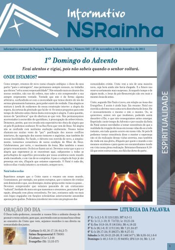 Informativo 545.pdf - PARÃ³QUIA NOSSA SENHORA RAINHA