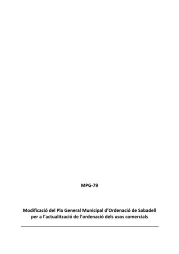 MPG-79 ModificaciÃ³ del Pla General Municipal d ... - Sabadell