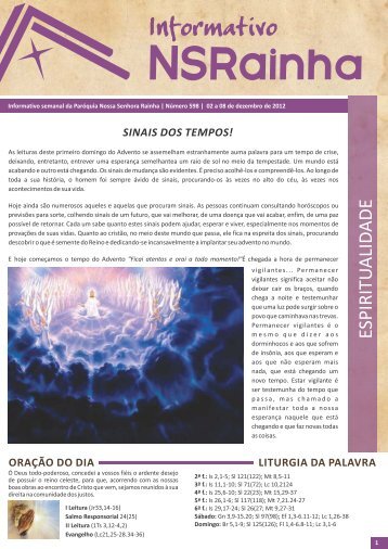 Informativo 598_site.pdf - PARÃ³QUIA NOSSA SENHORA RAINHA