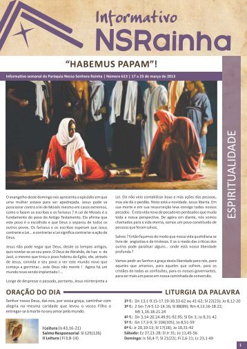 Informativo 613.pdf - PARÃ³QUIA NOSSA SENHORA RAINHA