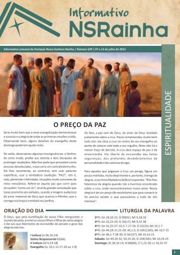 Informativo Semanal 629.pdf - PARÃ³QUIA NOSSA SENHORA ...