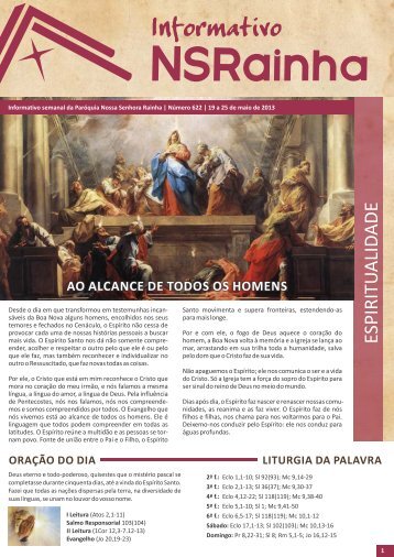 Informativo Semanal 622.pdf - PARÃ³QUIA NOSSA SENHORA ...