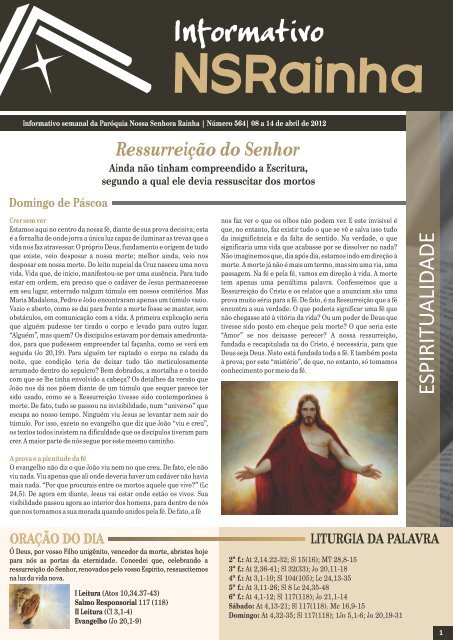Informativo Semanal - 564.pdf - PARÃ³QUIA NOSSA SENHORA ...