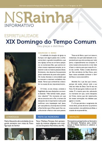 informativo 634 site.pdf - PARÃ³QUIA NOSSA SENHORA RAINHA