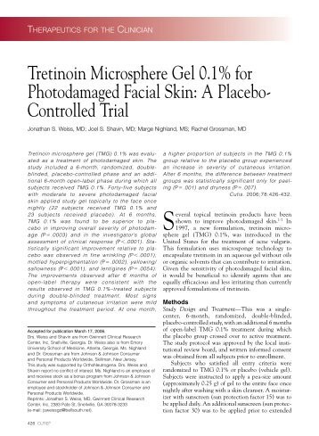 Tretinoin Microsphere Gel 0.1% for Photodamaged ... - Ob.Gyn. News