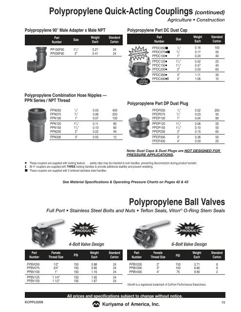 Couplings & Accessories - Kuriyama of America