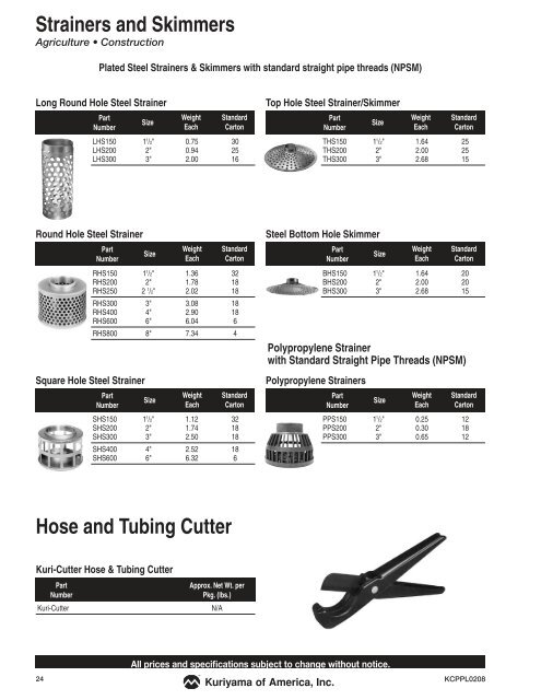 Couplings & Accessories - Kuriyama of America