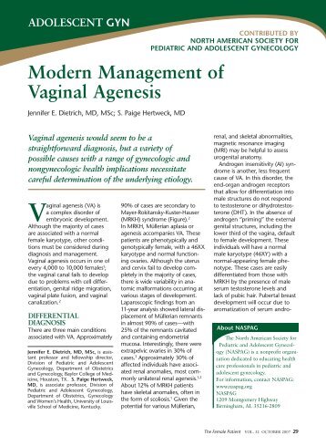 Modern Management of Vaginal Agenesis - Skin & Allergy News