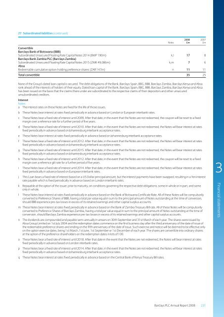 Barclays plc - Annual Report 2008 - Financial statements - The Group