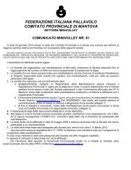 Comunicato Minivolley nÂ° 1 - FIPAV - Comitato Provinciale di Mantova