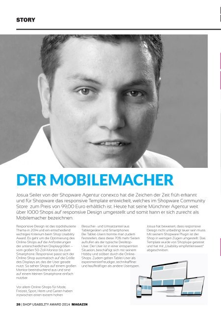 SHOP USABILITY AWARD - Magazin 2014