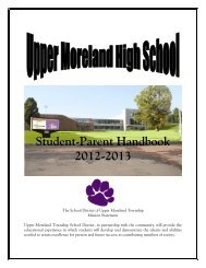 Student/Parent Handbook 12-13 - Upper Moreland School District