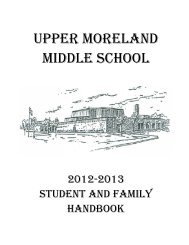 Student and Family Handbook 2012-2013 - Upper Moreland School ...