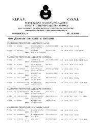 stampa gare giocate - FIPAV - Comitato Provinciale di Mantova