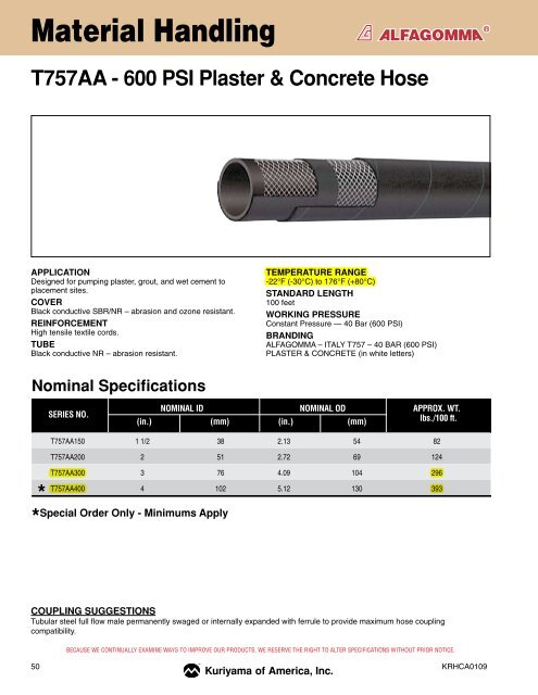 Rubber Hoses - Kuriyama of America