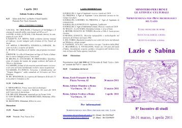 programma lazio e sabina 2011 - Edizioni Quasar