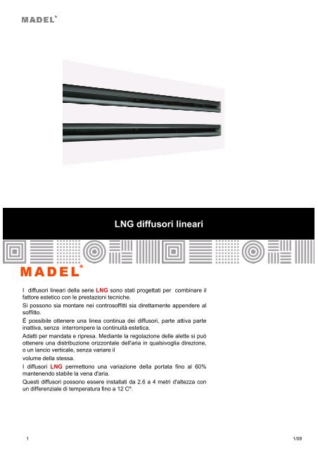 LNG diffusori lineari - Madel