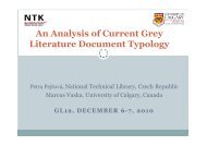 An Analysis of Current Grey Literature Document Typology - OpenGrey