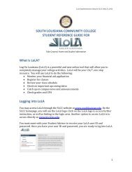 LoLA Help: Reference Guide for Students - South Louisiana ...