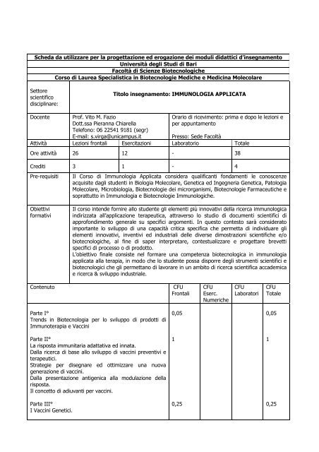 Scheda da utilizzare per la progettazione ed erogazione dei moduli ...