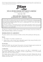 Titan eng 1..4 - Titan Petrochemicals Group Limited